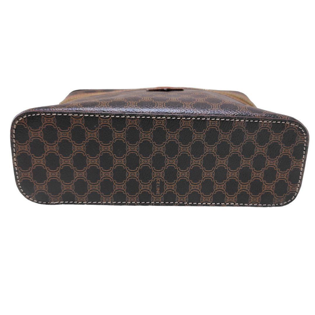 CELINE handbag Purse Macadam Vanity Bag PVC Leather Brown Women's Used Authentic
