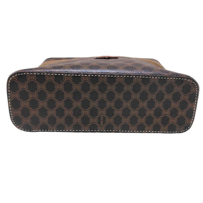 CELINE handbag Purse Macadam Vanity Bag PVC Leather Brown Women's Used Authentic