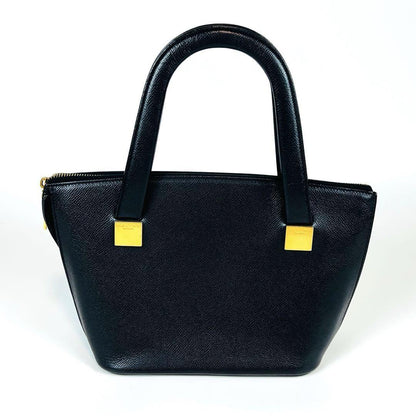 CELINE handbag Purse Leather Black Gold Used Authentic Women's