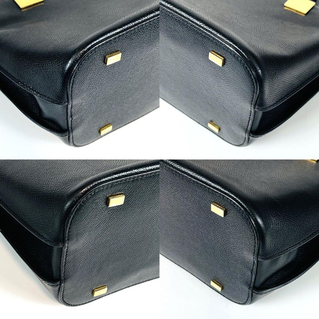 CELINE handbag Purse Leather Black Gold Used Authentic Women's