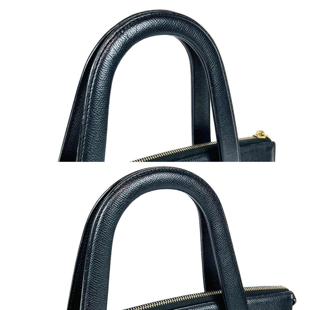 CELINE handbag Purse Leather Black Gold Used Authentic Women's