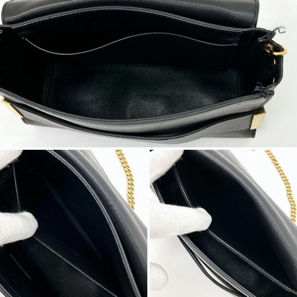 Chloe Shoulder Bag Purse Chain Leather Black Beige Authentic