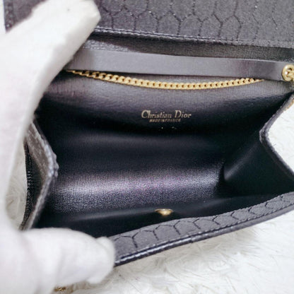 Christian Dior Shoulder Bag Purse Honeycomb Black Authentic