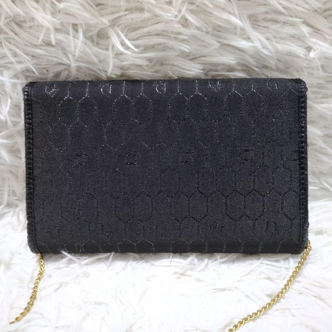 Christian Dior Shoulder Bag Purse Honeycomb Black Authentic