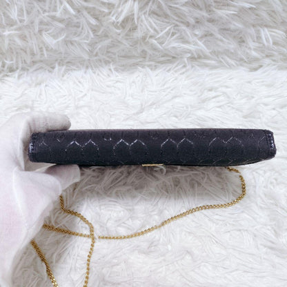 Christian Dior Shoulder Bag Purse Honeycomb Black Authentic