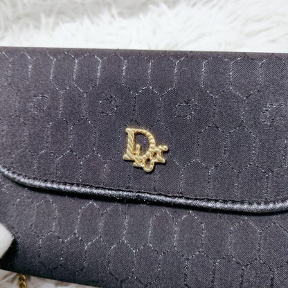 Christian Dior Shoulder Bag Purse Honeycomb Black Authentic