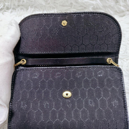 Christian Dior Shoulder Bag Purse Honeycomb Black Authentic