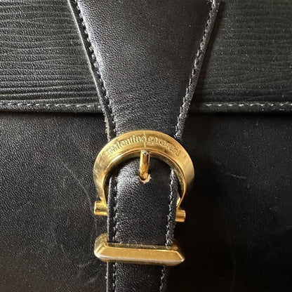 Valentino Garavani Shoulder Bag Purse convertible Logo Leather Black Authentic