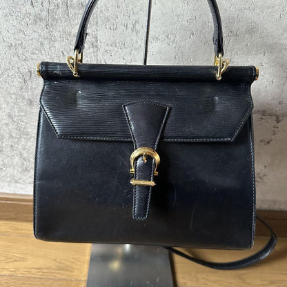 Valentino Garavani Shoulder Bag Purse convertible Logo Leather Black Authentic