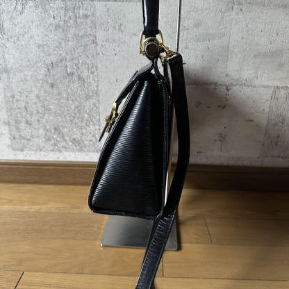 Valentino Garavani Shoulder Bag Purse convertible Logo Leather Black Authentic