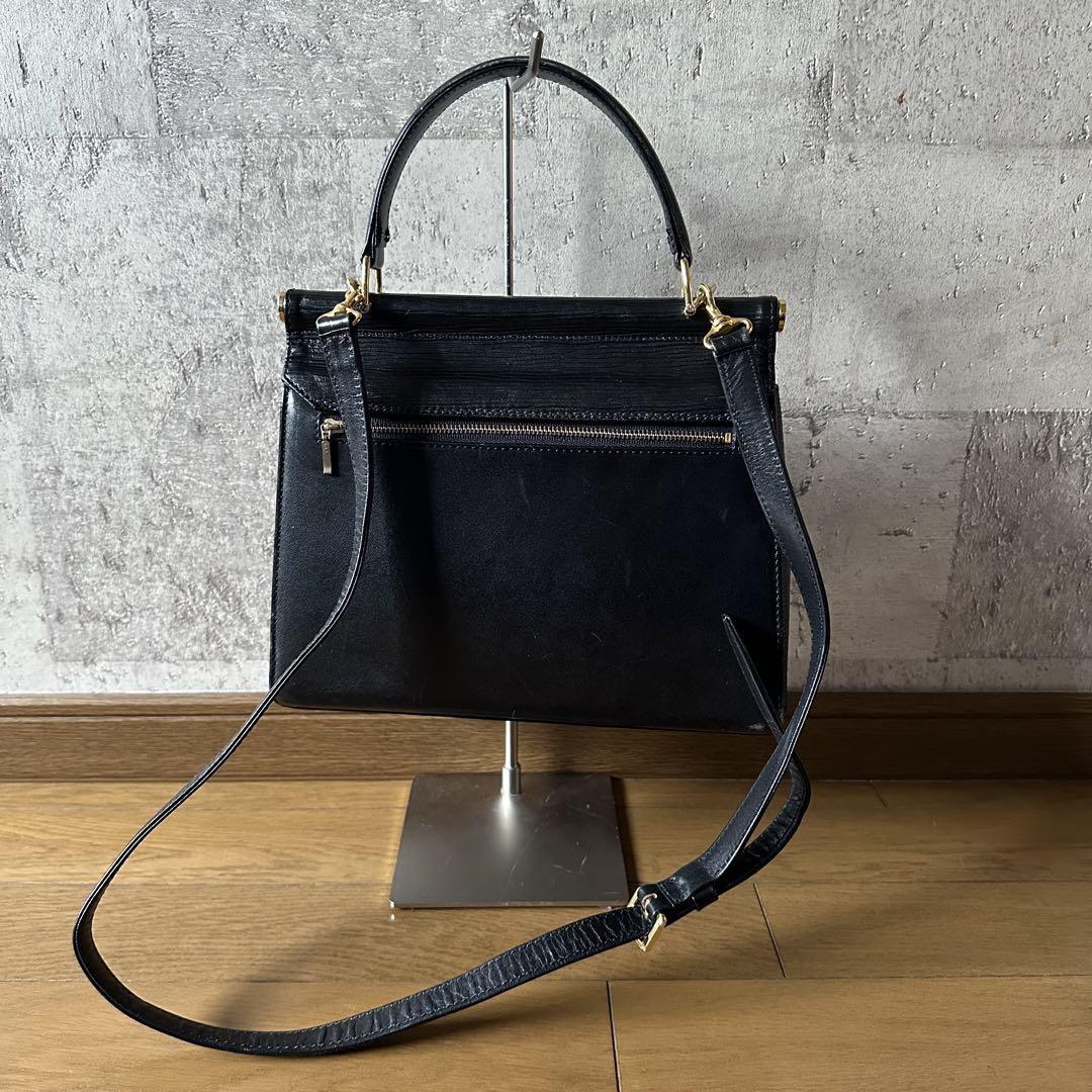 Valentino Garavani Shoulder Bag Purse convertible Logo Leather Black Authentic