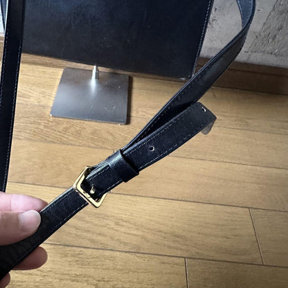 Valentino Garavani Shoulder Bag Purse convertible Logo Leather Black Authentic