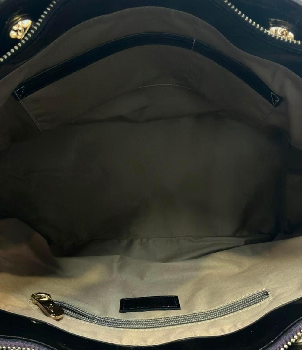 VERSACE COLLECTION Hand Bag Tote Purse Black Authentic