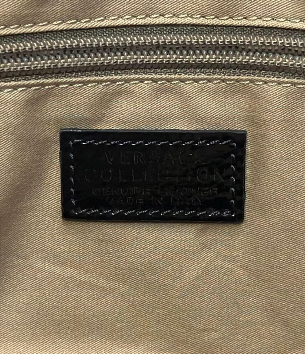 VERSACE COLLECTION Hand Bag Tote Purse Black Authentic