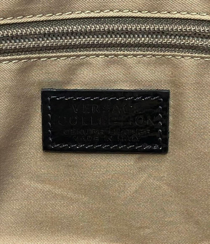 VERSACE COLLECTION Hand Bag Tote Purse Black Authentic