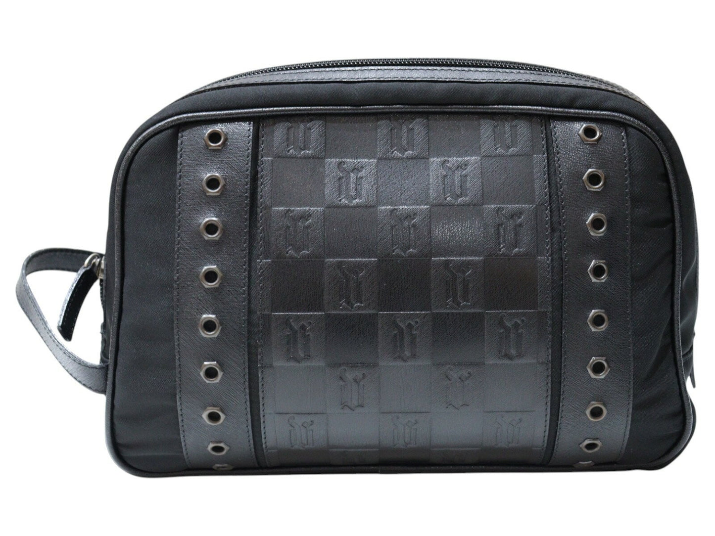 VERSACE Clutch Bag Second Bag Nylon Black Authentic