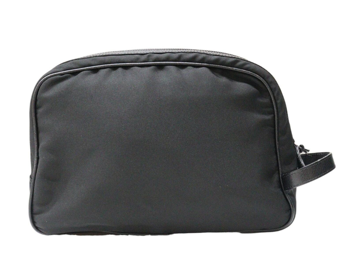 VERSACE Clutch Bag Second Bag Nylon Black Authentic