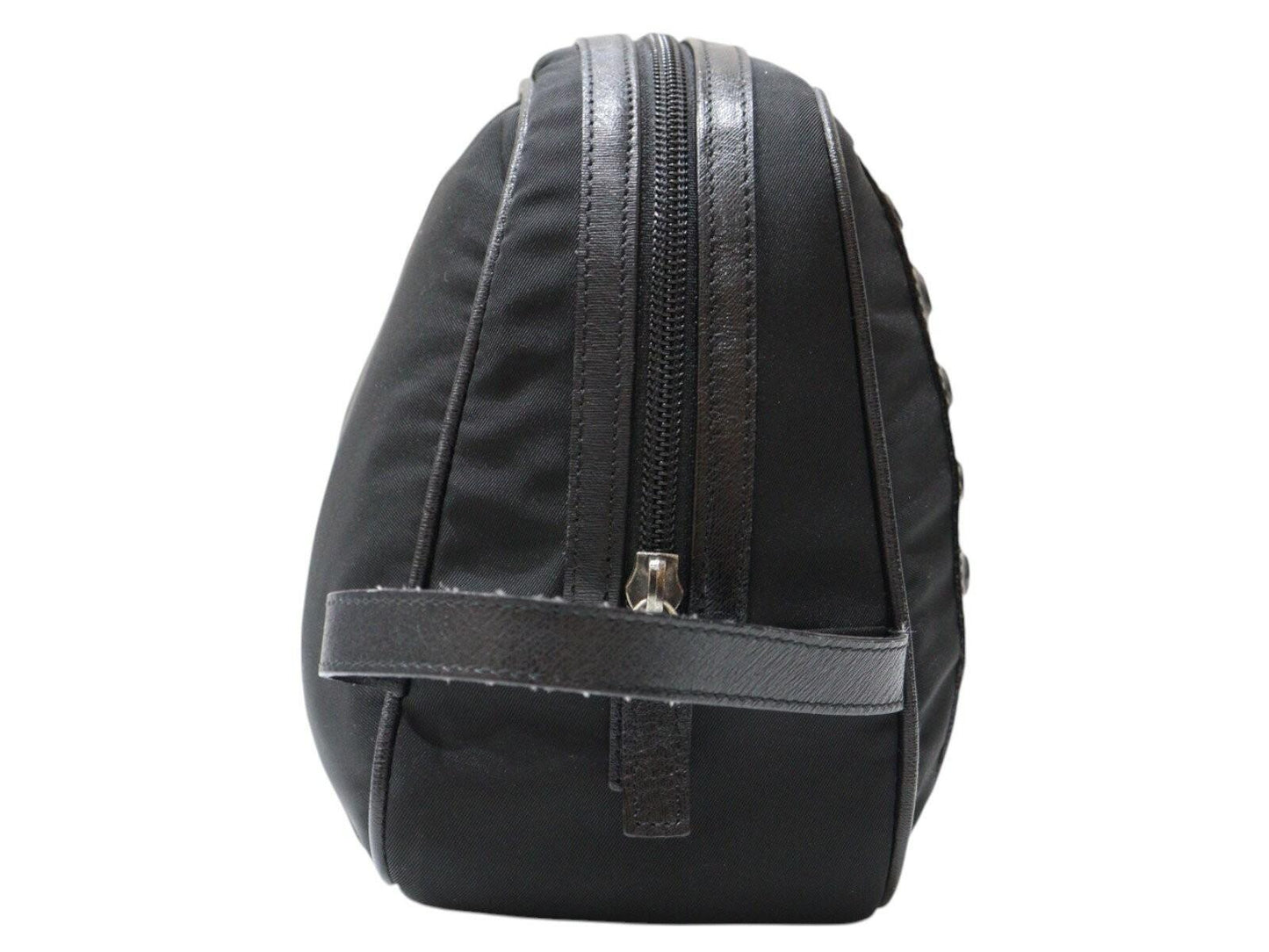 VERSACE Clutch Bag Second Bag Nylon Black Authentic