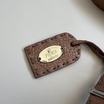 FENDI Shoulder Bag Purse Selleria Leather Pink Authentic