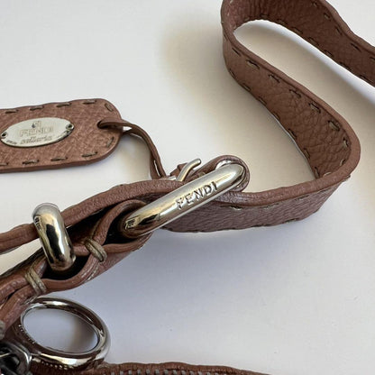 FENDI Shoulder Bag Purse Selleria Leather Pink Authentic