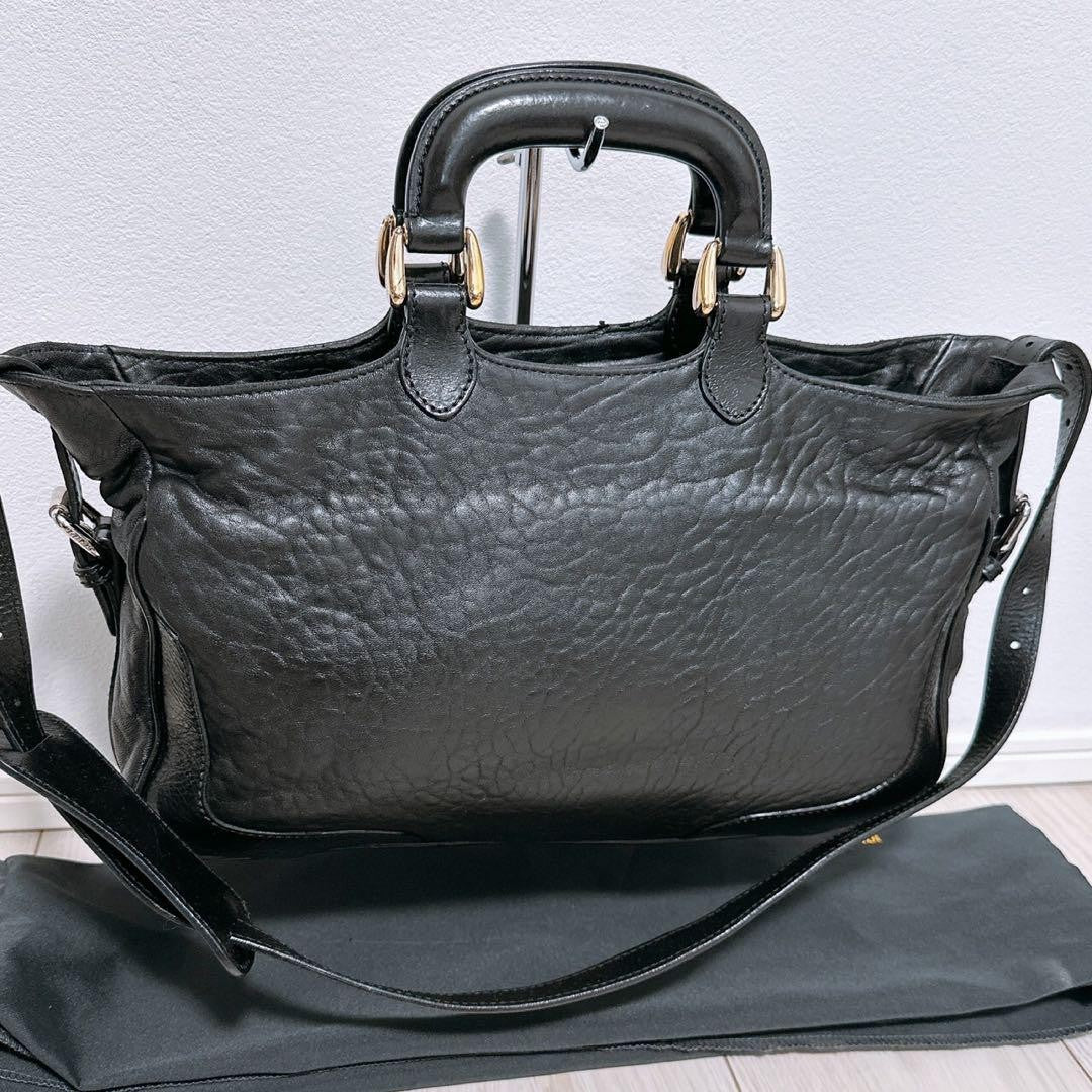 FENDI Hand Shoulder Bag Tote Purse 2way Leather Black Authentic