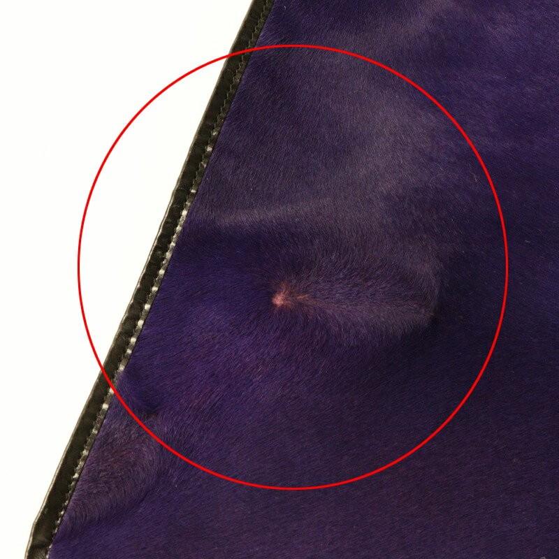 FENDI Shoulder Bag Purse Unborn Calf leather Flap Purple Authentic