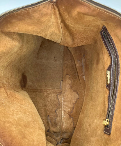 FENDI Hand Bag Tote Purse FF Brown Authentic