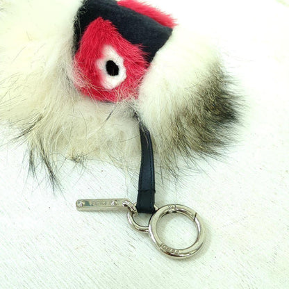 FENDI Bag Charm Key Holder Strap Bag Bugs Beige Black Red Authentic