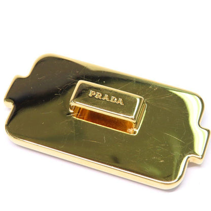 PRADA Key Ring Keychain Bag Charm Robot Leather Metal Black Gold Authentic