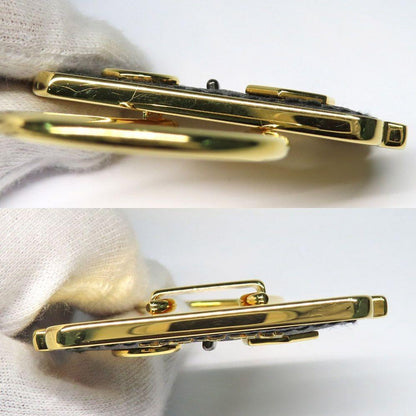 PRADA Key Ring Keychain Bag Charm Robot Leather Metal Black Gold Authentic