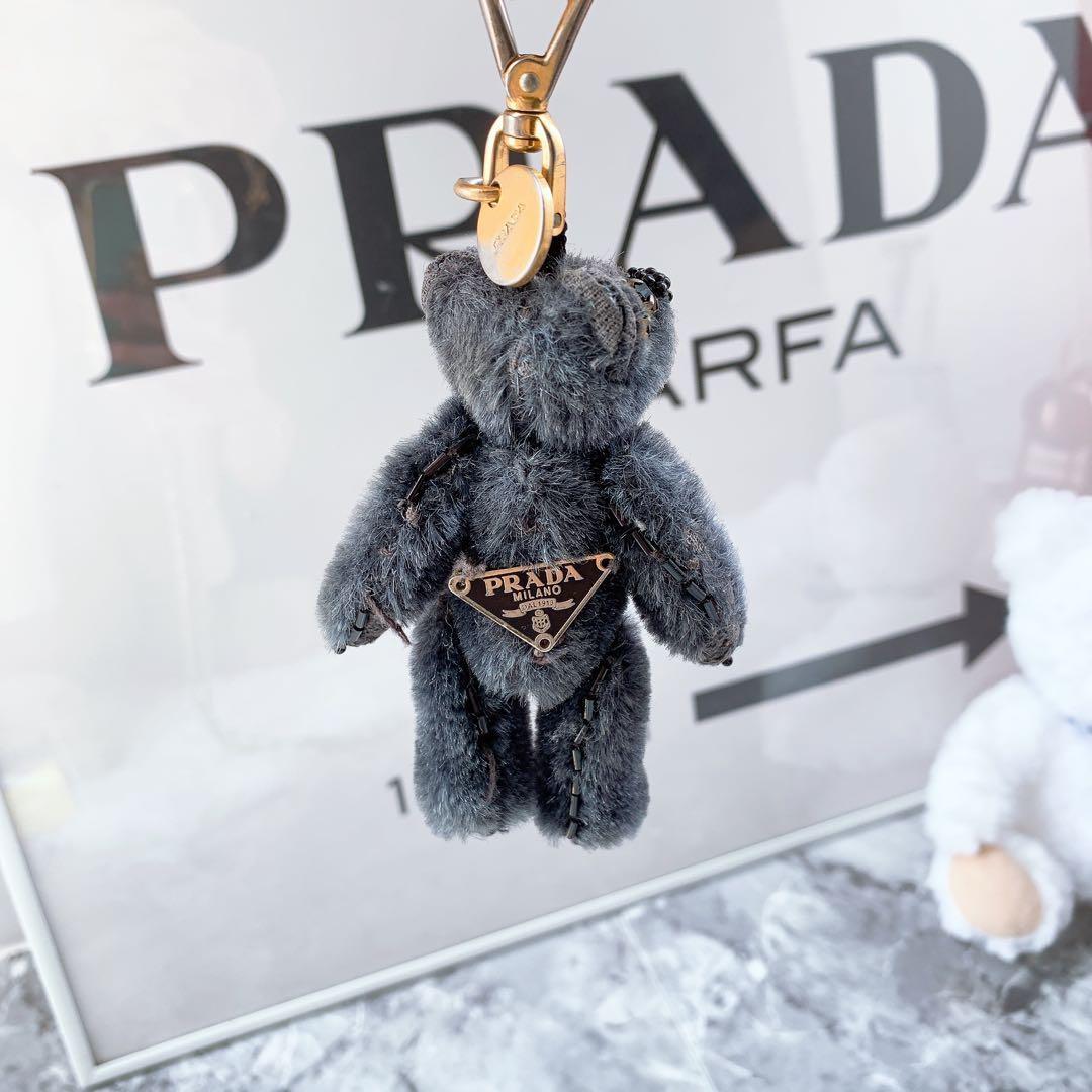 PRADA Key Ring Keychain Bag Charm Bear Black Authentic