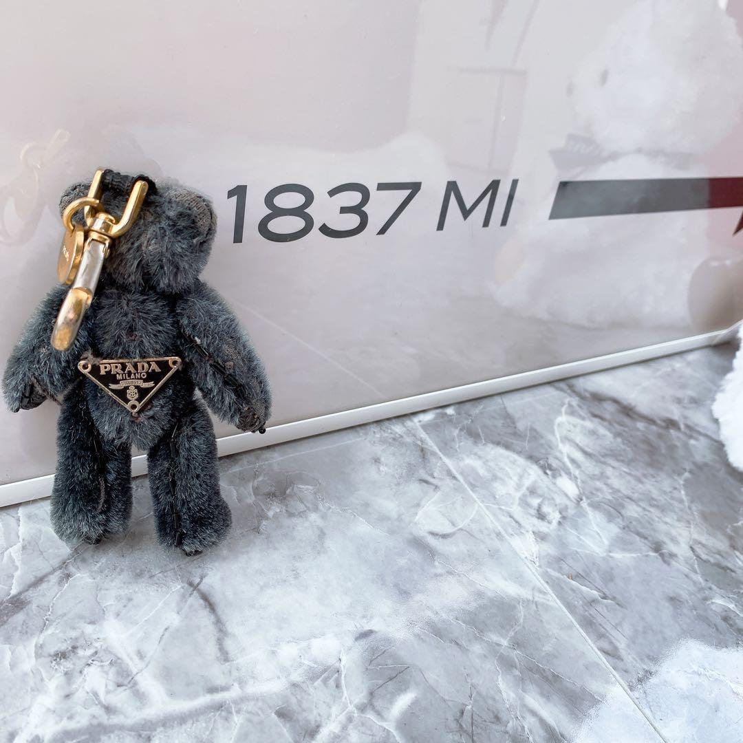 PRADA Key Ring Keychain Bag Charm Bear Black Authentic