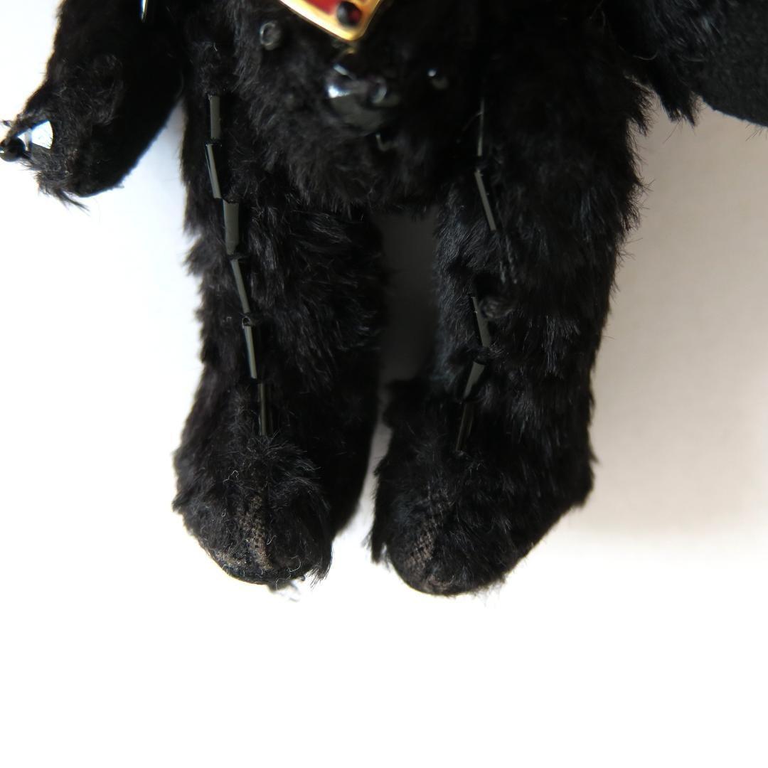 PRADA Key Ring Keychain Bag Charm Bear Black Red Authentic