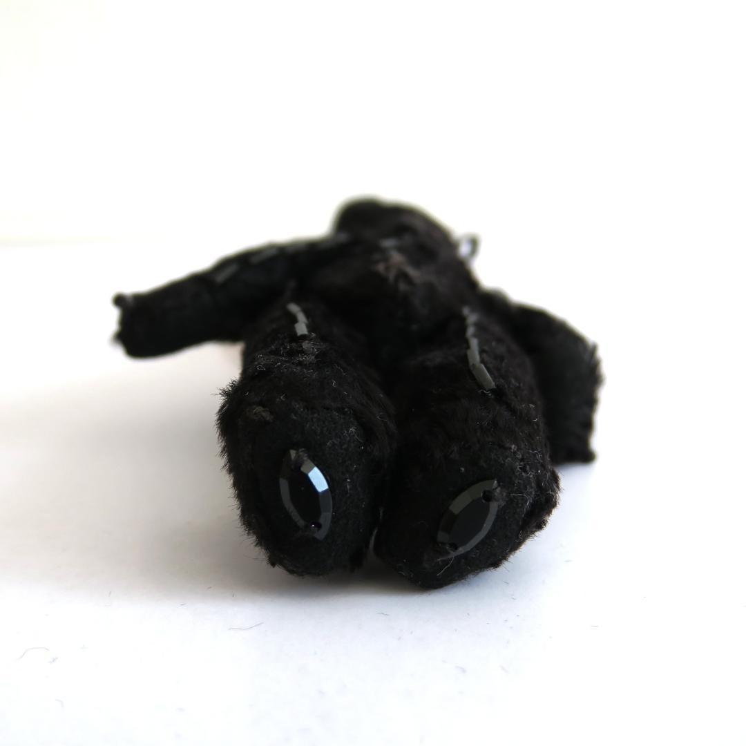 PRADA Key Ring Keychain Bag Charm Bear Black Red Authentic