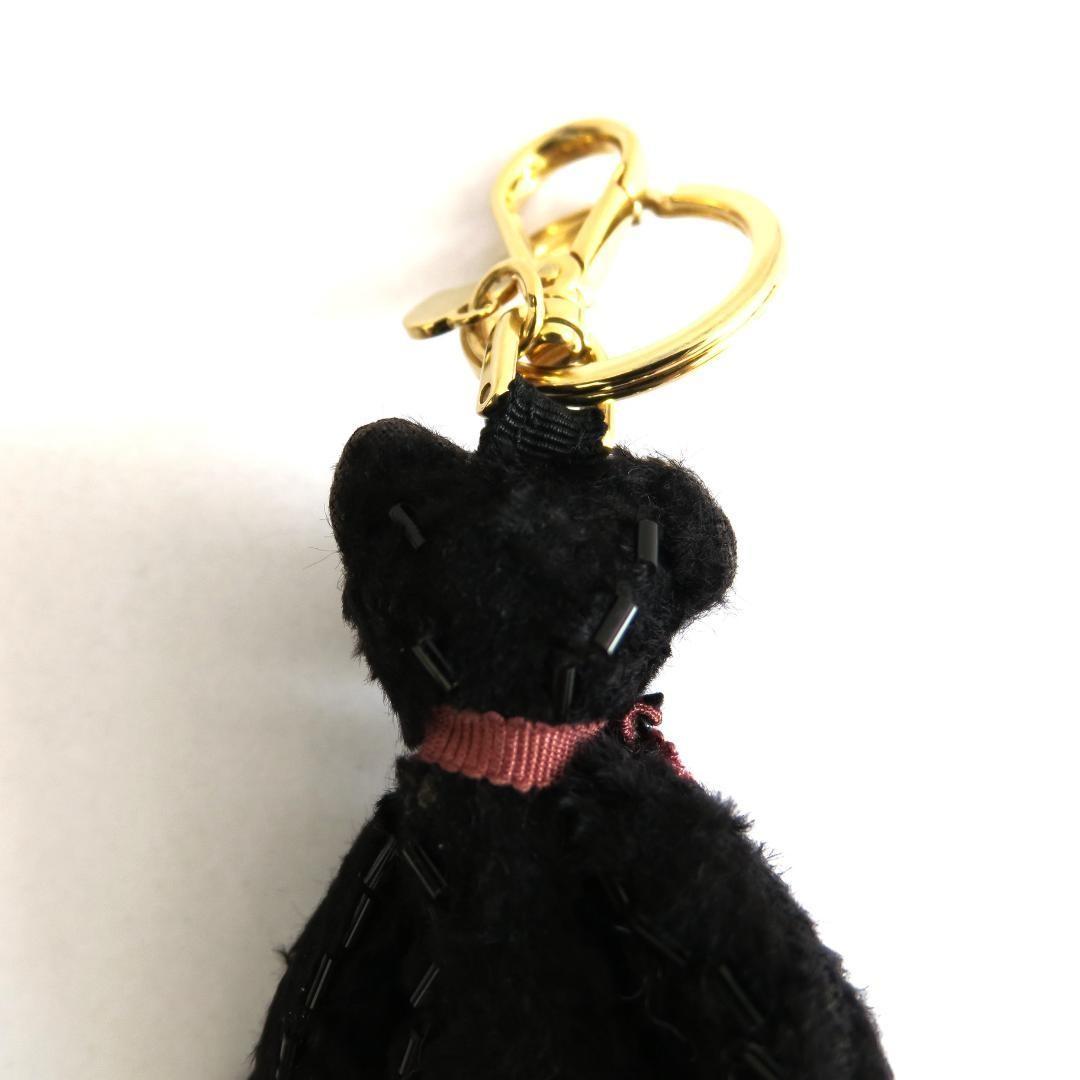 PRADA Key Ring Keychain Bag Charm Bear Black Red Authentic