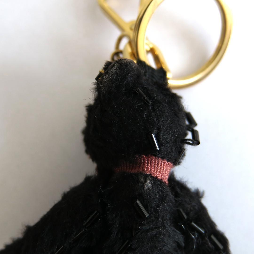 PRADA Key Ring Keychain Bag Charm Bear Black Red Authentic