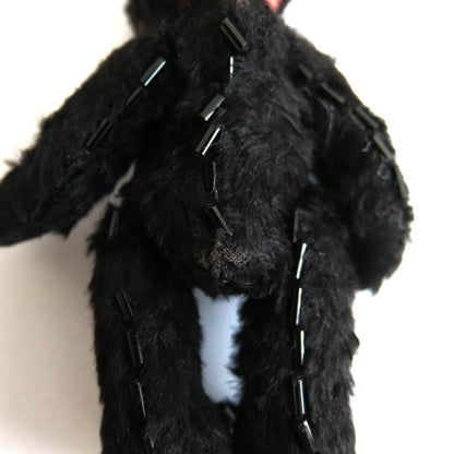 PRADA Key Ring Keychain Bag Charm Bear Black Red Authentic