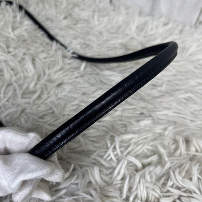 Christian Dior Shoulder Bag Purse Logo Leather Navy Authentic