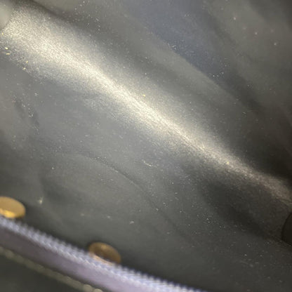 Christian Dior Shoulder Bag Purse Logo Leather Navy Authentic