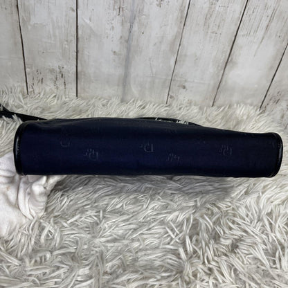 Christian Dior Shoulder Bag Purse Logo Leather Navy Authentic