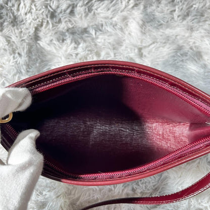 Christian Dior Hand Shoulder Bag Tote Purse Trotter Canvas Leather Bordeaux Auth