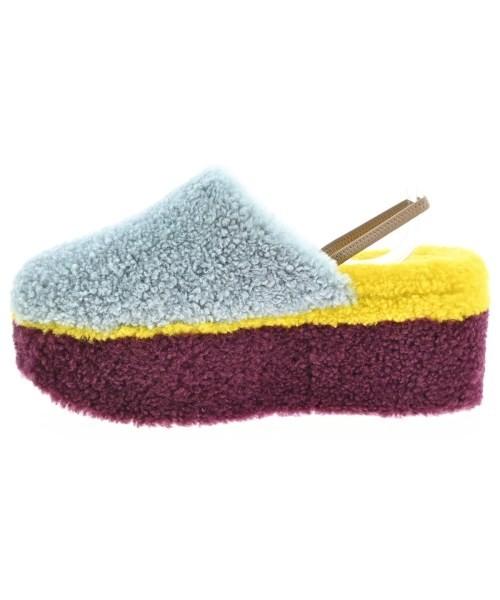 FENDI Sandals Shoes EU 38 US 8 Light Blue Dark Red Yellow Authentic