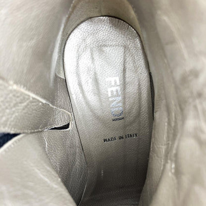 FENDI Short Boots Shoes EU 36 US 6 Leather Gray Authentic