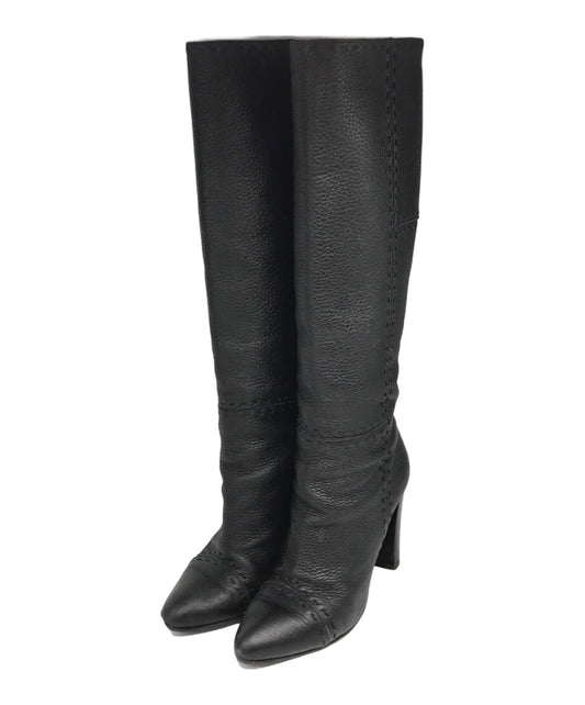 FENDI Long Boots Shoes EU 36.5 US 6.5 Black Authentic