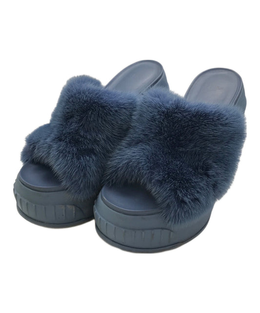 FENDI Sandals Shoes EU 37 US 7 Blue Authentic