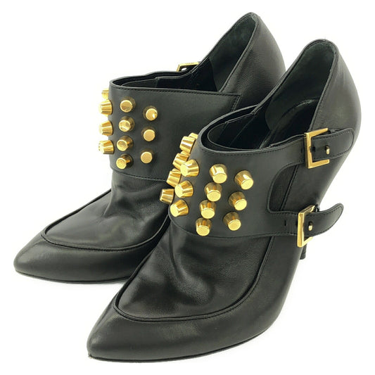 GUCCI Bootie Boots Shoes EU 37 US 7 Leather Black Authentic