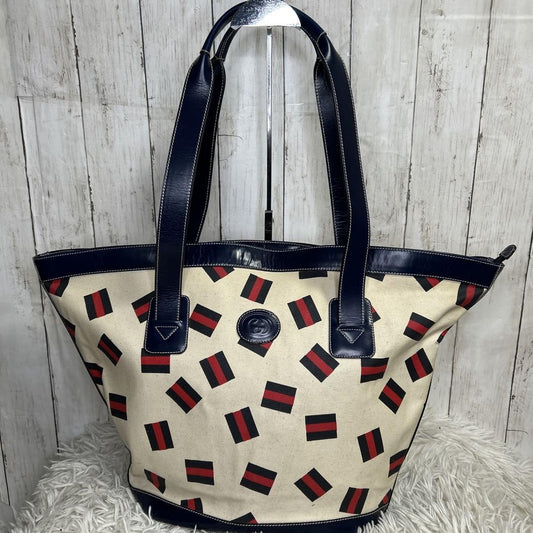 GUCCI Tote bag Purse handbag GG logo Sherry line Old Gucci Canvas Leather Auth