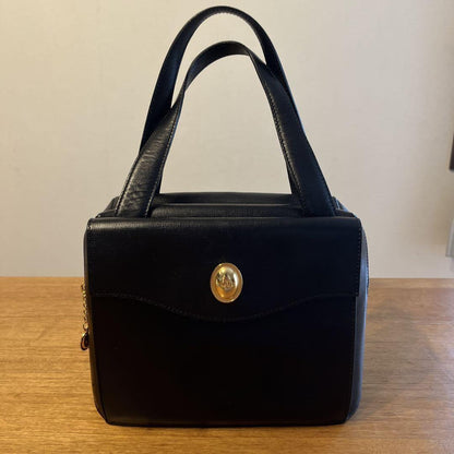 Christian Dior Hand Bag Tote Purse CD Black Authentic