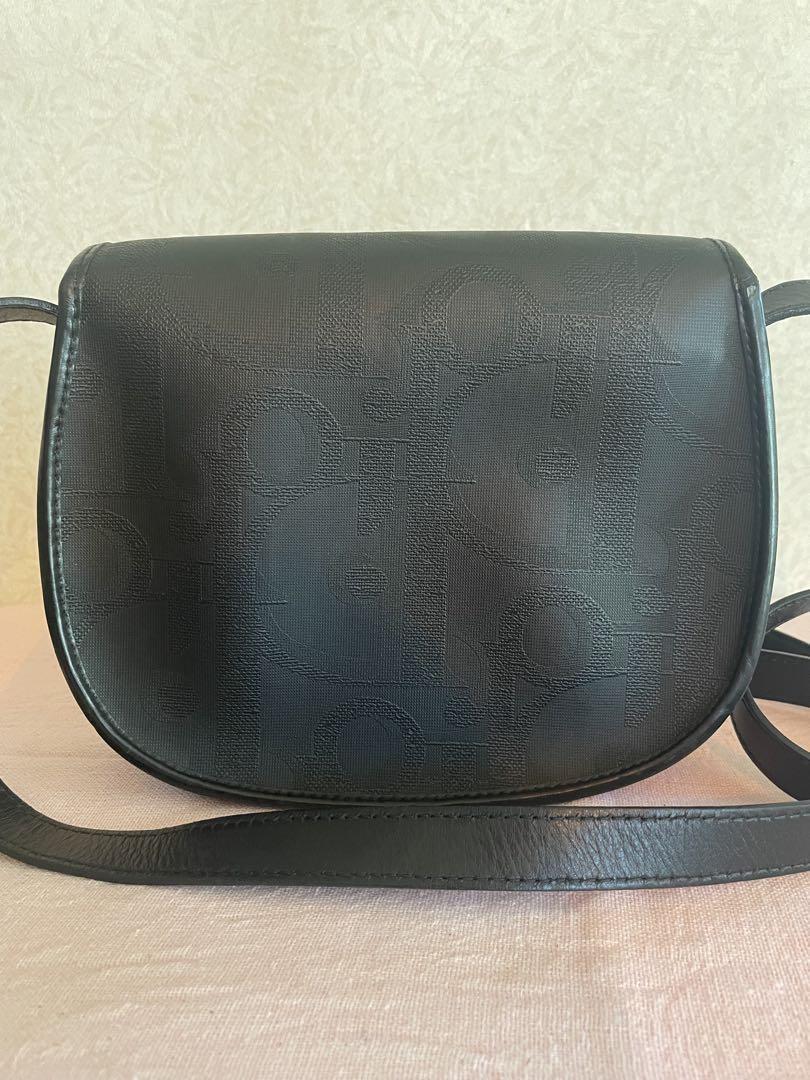 Christian Dior Shoulder Bag Purse Leather Black Authentic