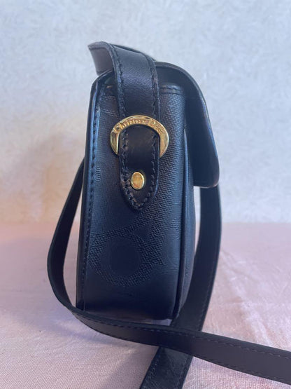 Christian Dior Shoulder Bag Purse Leather Black Authentic